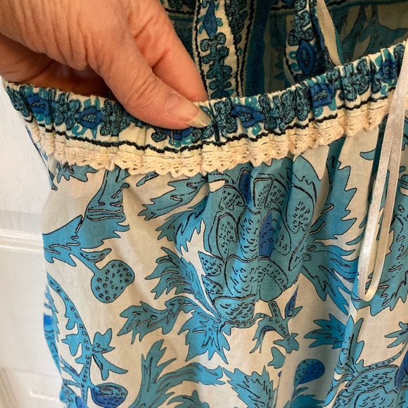 Joie Blue & White Boho Tiered Maxi Sundress with Halter Back - Picture 6 of 10